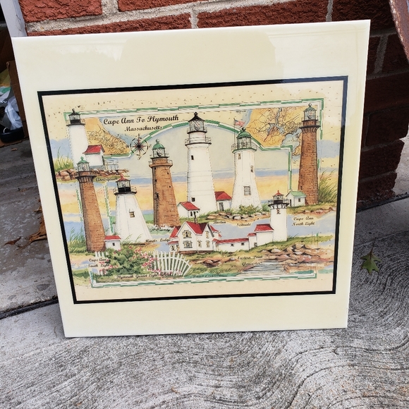 Wall Tile Massachusetts Lighthouses / Home Decor
